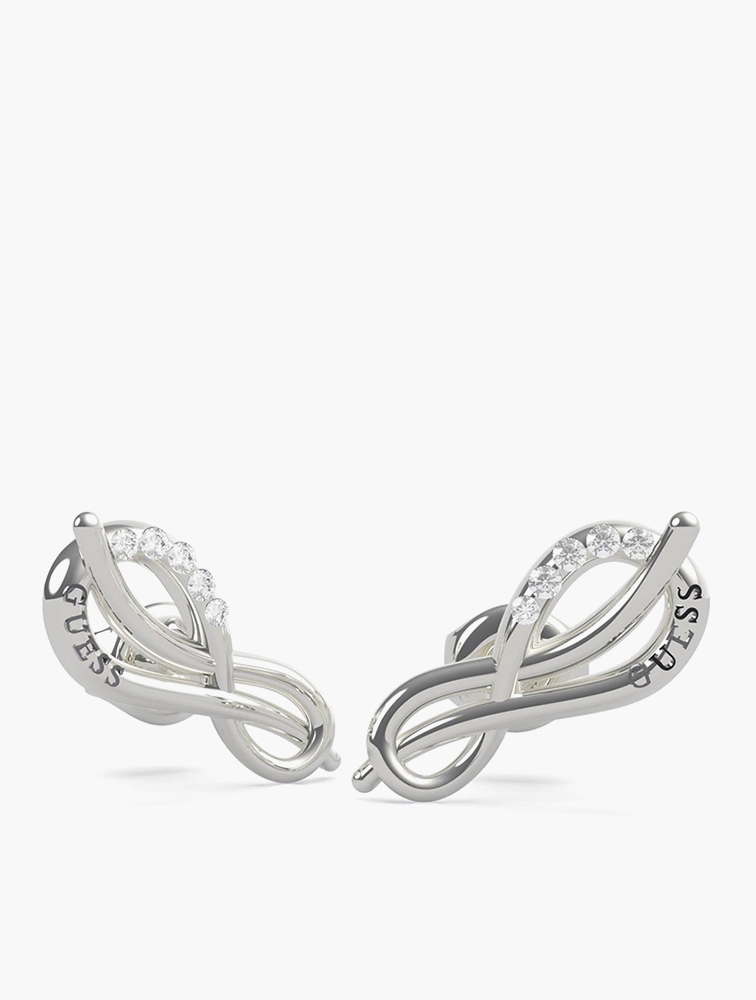 MyRunway Shop GUESS Silver Eternal Love Infinity Stud Earrings